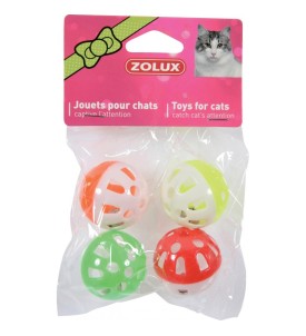 Jouet Chat 4 Sphere Grelot 3Cm