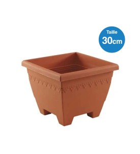 Pot lima carré marron - 30cm