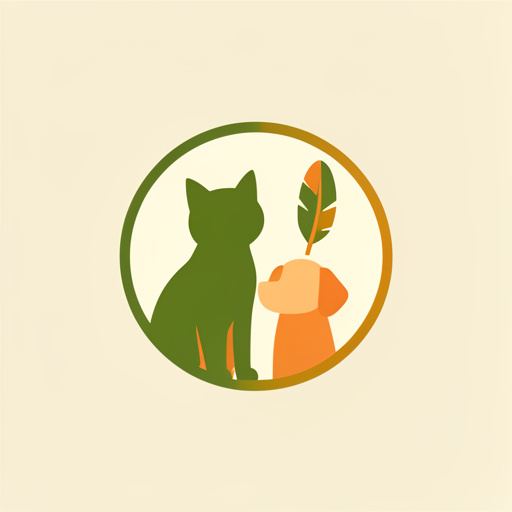 Emblème minimaliste représentant des animaux de compagnie et de basse-cour dans une icône moderne aux formes simples et aux couleurs harmonieuses.